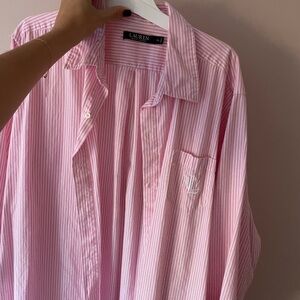 Lauren Ralph Lauren Pink and White Striped Shirt